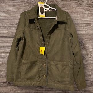 Boston Traders Green Puffer Jacket with Collared Neckline